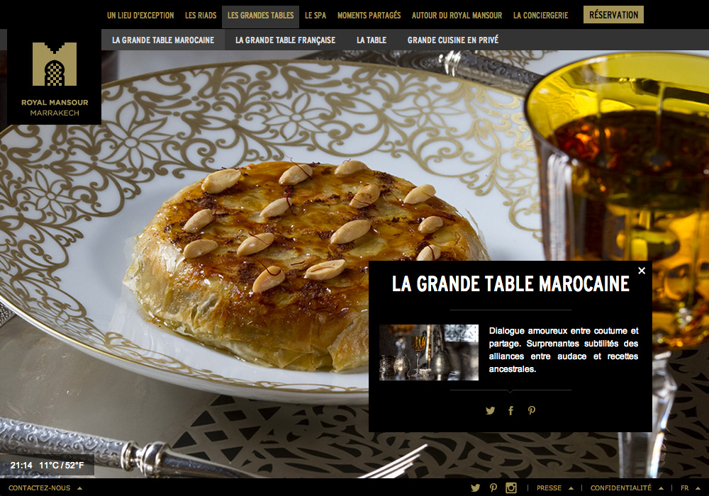 Royal Mansour - Les tables marocaines